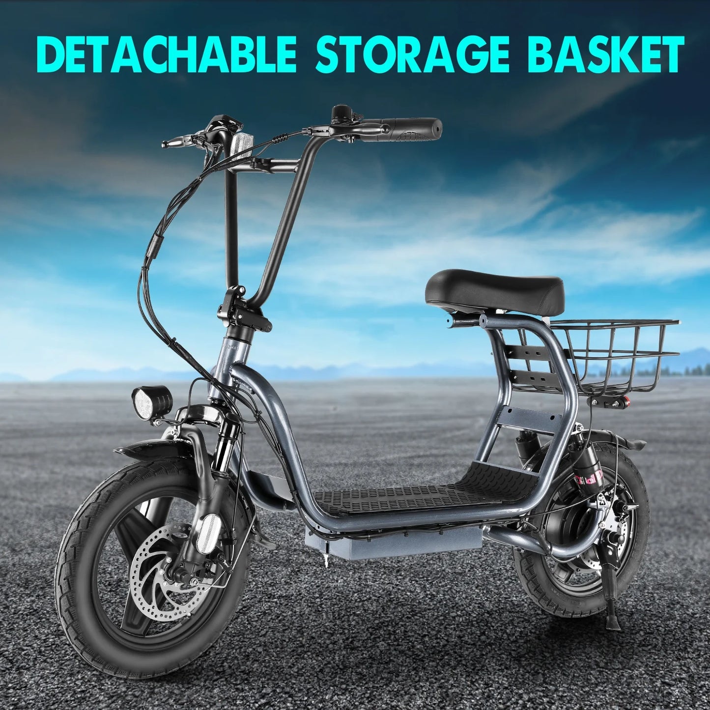 Hoteel Peak 819W Electric Scooters for Adults, 25 Miles Range, 20MPH Top Speed, Foldable Electric Scooter with Seat, Dual Shock Absorbing Electric Bike for Commuting