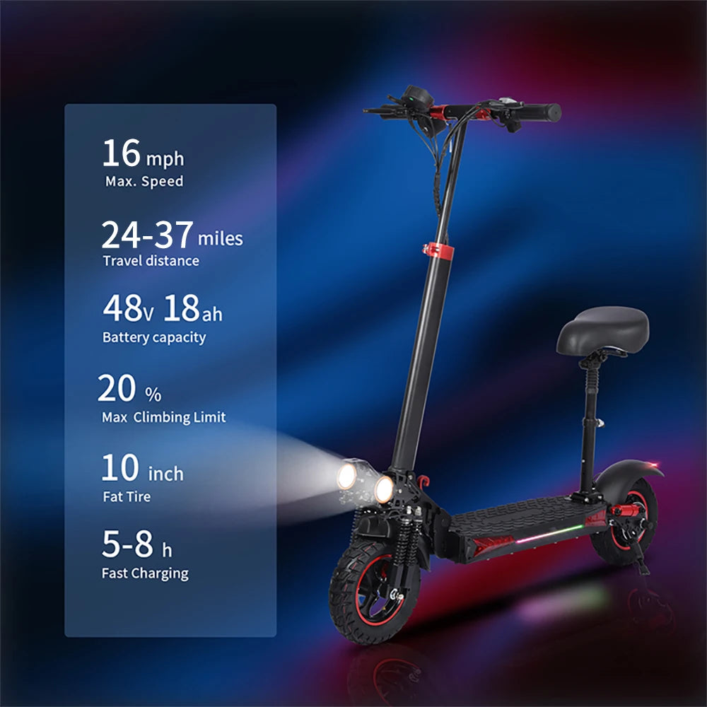800W E-Scooter Adult City Commuting Folding Electric Scooter 48V 18AH Foldable Electric Scooter with Seat E-Scooter