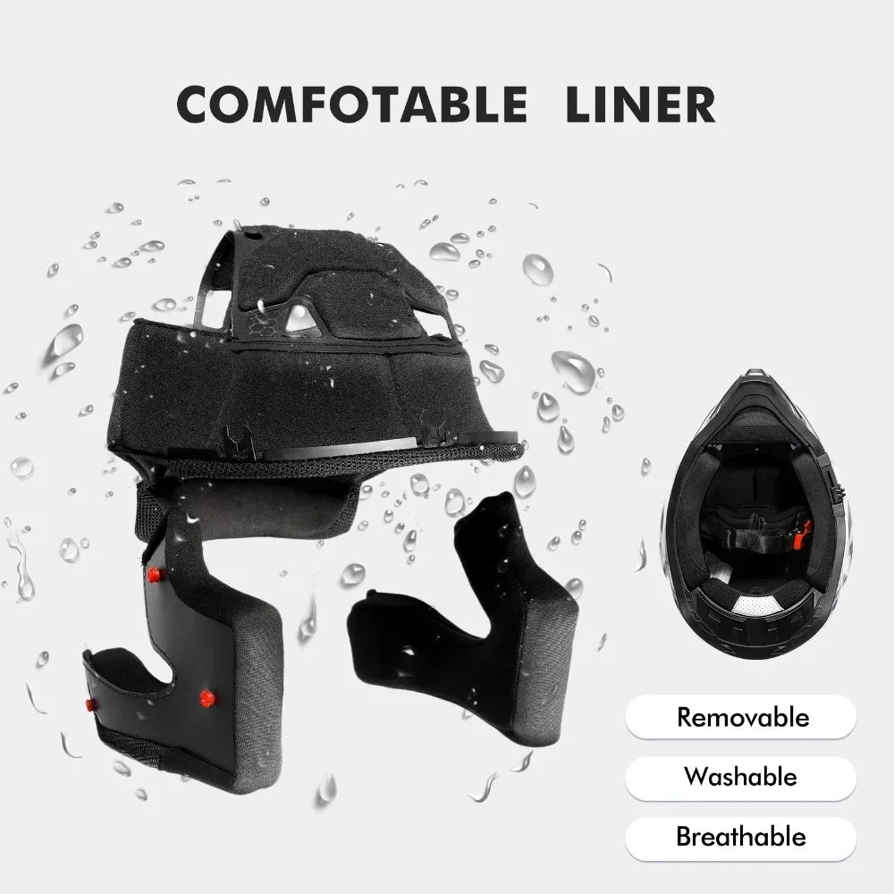 Motorcycle Full Face Dirt Bike ATV Dual Sports Helmet with GOPRO off Road Motorcross Helmet Casco Para Motos DOT ECE Approved