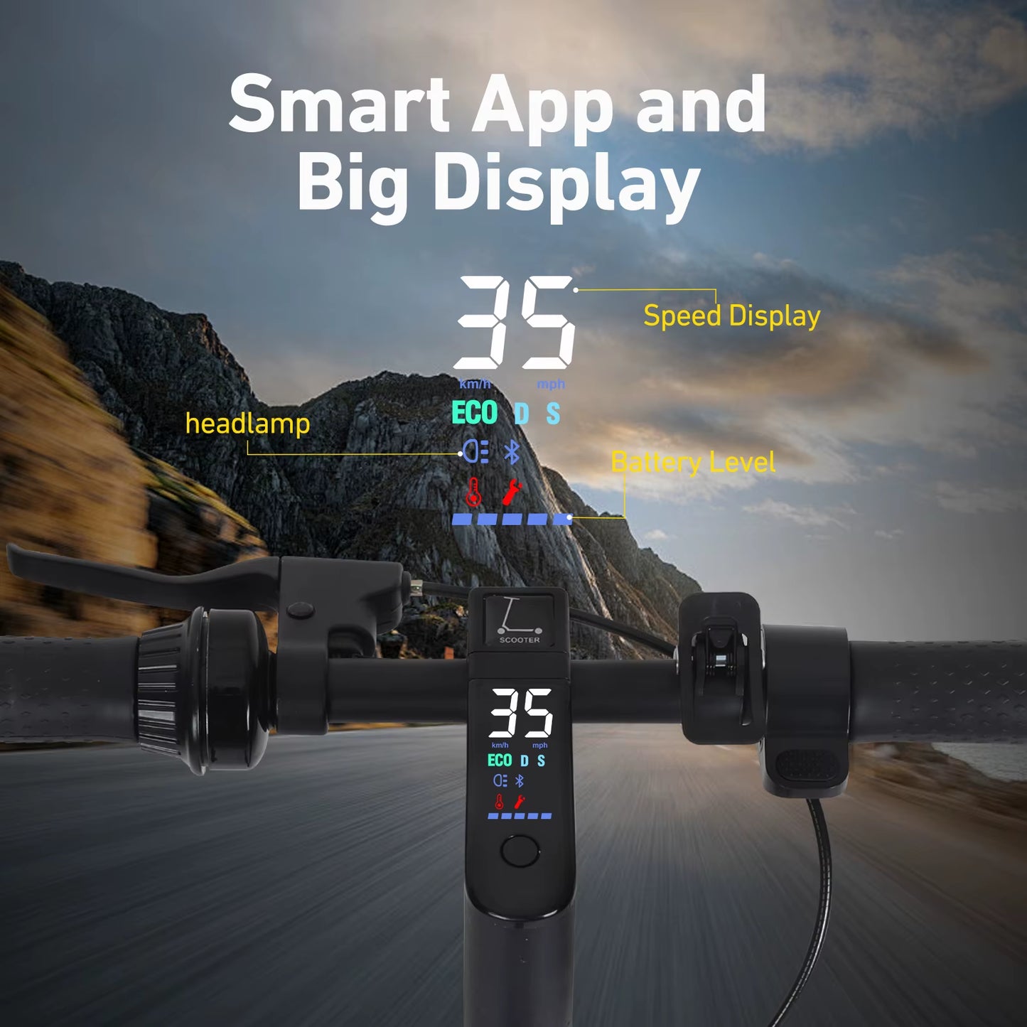 500W Adult Electric Scooter with Shock Absorbers,36V 15Ah Battery,Load 330Lbs,App Support E-Scooter,Folding Commuter Scooter