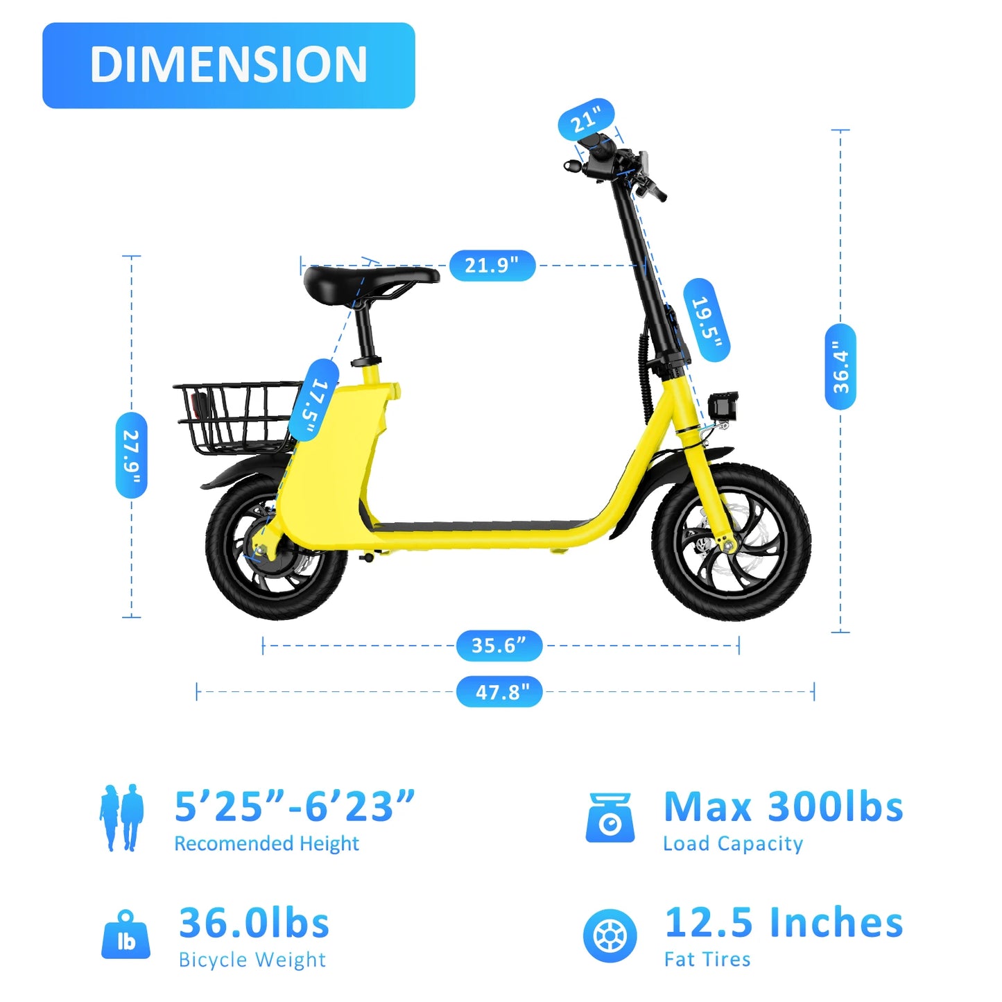 450W Adult Electric Scooter 15.5Mph, with Seat and Shopping Basket, Suitable for Female Electric Scooters for Urban Commuting