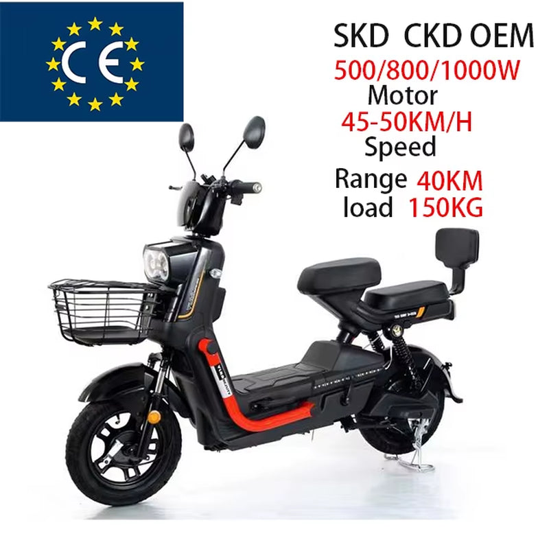 Electric 14\" Adults City Bike Scooter 48V 350W Motor 12Ah Lead-Acid Battery Steel Conversion Kit