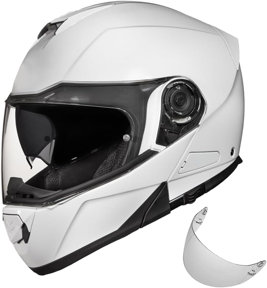 Daytona Helmets Glide Modular Motorcycle Helmet - DOT Approved Flip up Motorcycle Helmet - Bluetooth Ready Full Face Motorcycle Helmet with Dual Visors for Men, Women & Youth