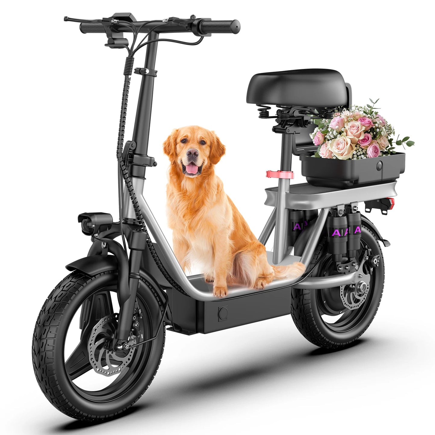 Electric Scooter for Adults, 700W Peak Motor, 48V 15Ah Battery,300Lbs Max Load,Foldable Commuting Motor Scooter Adjustable Seat