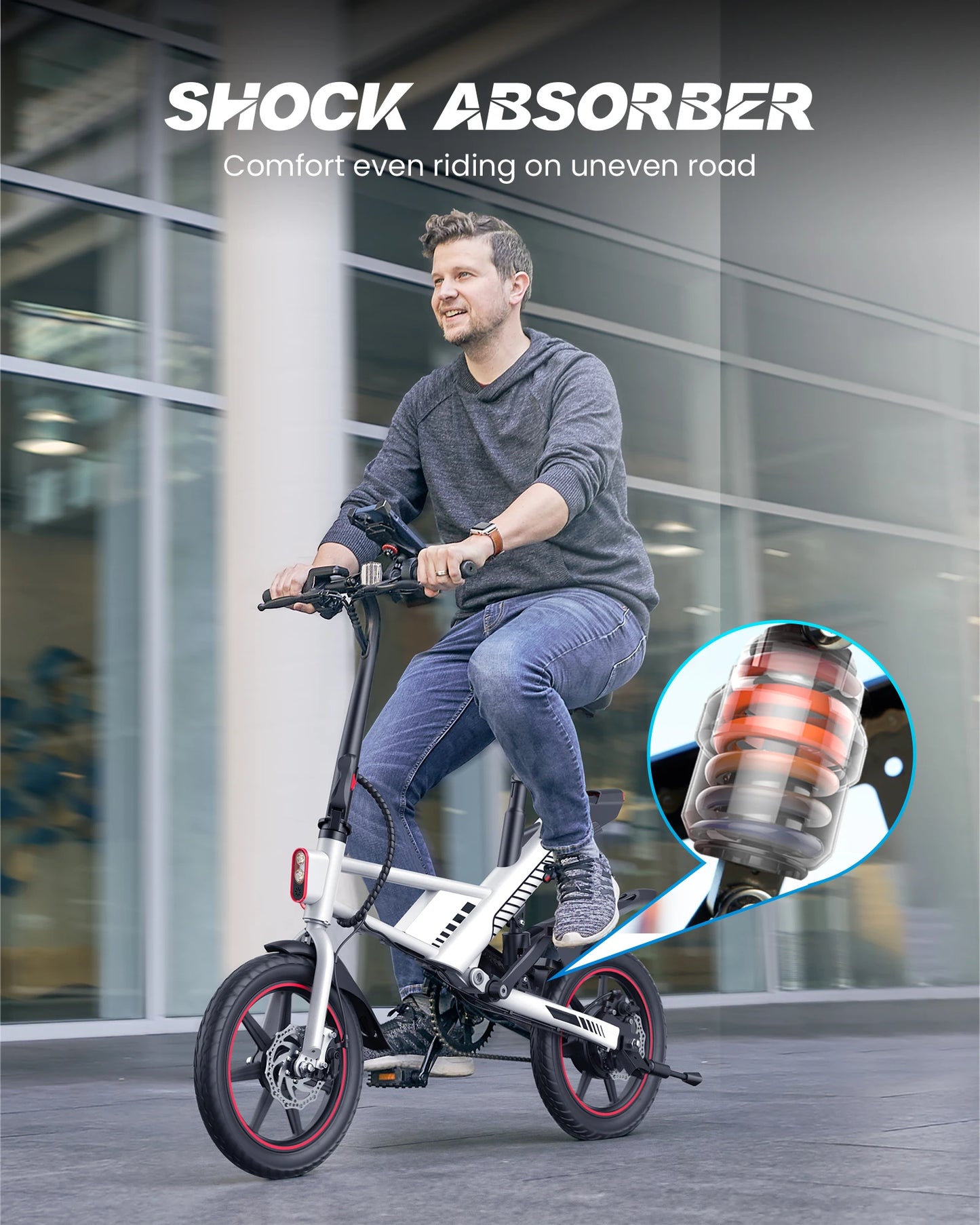 Gyroor 14" Ebike 450W Electric Bike for Adults, 18.6MPH 3 Riding Modes Mini Electric Bike with 36V 10AH Battery UL2849