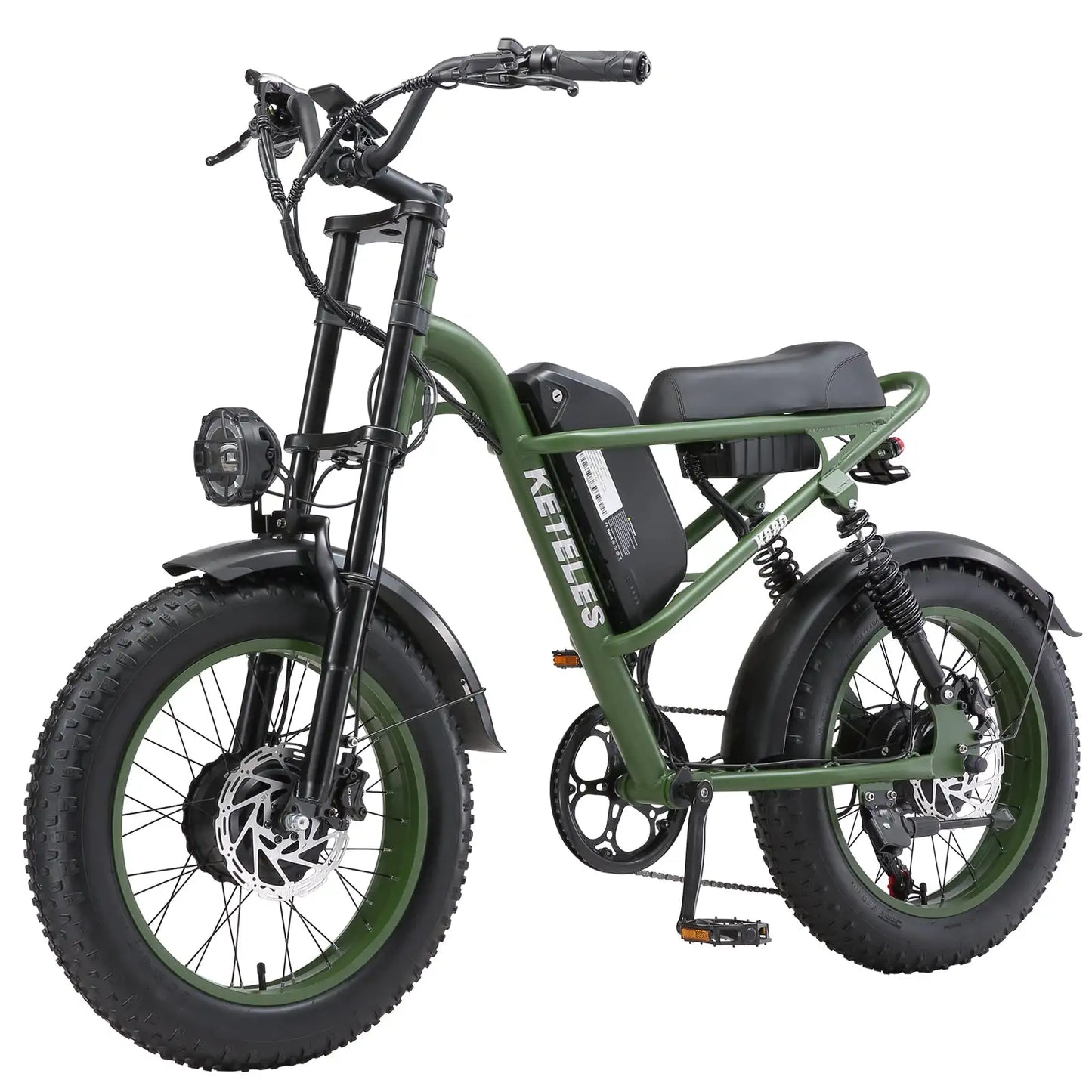 KETELES K880 Adult Electric Motorcycle, 2000W Motor, 23AH/17.5AH Battery, 7-Speed, 20'' Fat Tire Electric Bike