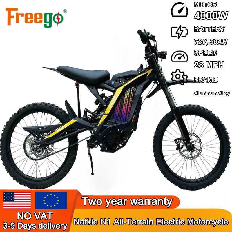2025 New Arrival Ebike 8000W 72V 30AH N1 Electric Motorcycle 19Inch MTB Tires Electric Dirt Bike with LCD Display