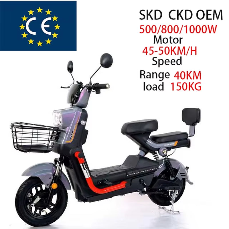 Electric 14\" Adults City Bike Scooter 48V 350W Motor 12Ah Lead-Acid Battery Steel Conversion Kit