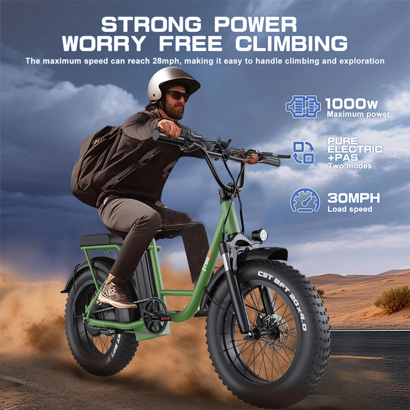 2025 New Electric Bike for Adults 1000W Electric Bicycle 48V 15Ah/25Ah E-Bike Mountain Dual Shock Absorber Ebike