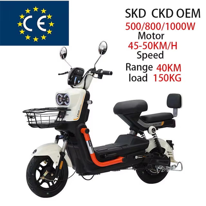 Electric 14\" Adults City Bike Scooter 48V 350W Motor 12Ah Lead-Acid Battery Steel Conversion Kit