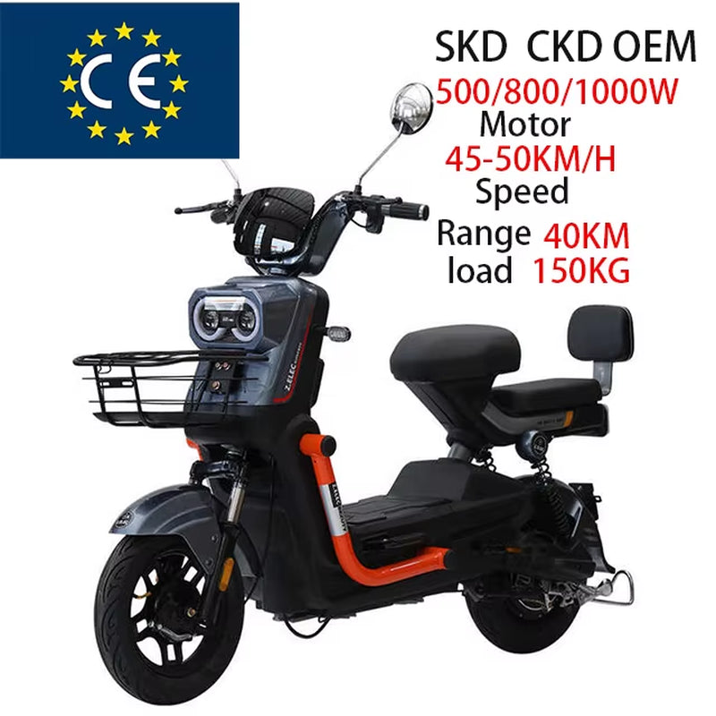 Electric 14\" Adults City Bike Scooter 48V 350W Motor 12Ah Lead-Acid Battery Steel Conversion Kit