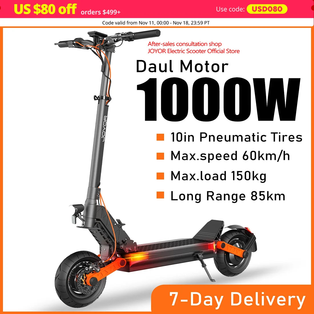 JOYOR S5/S10S Powerful Electric Scooter 800W/Dual 1000W Motor E Scooter 10 Inch Pneumatic Tires Scooter Electric Adult