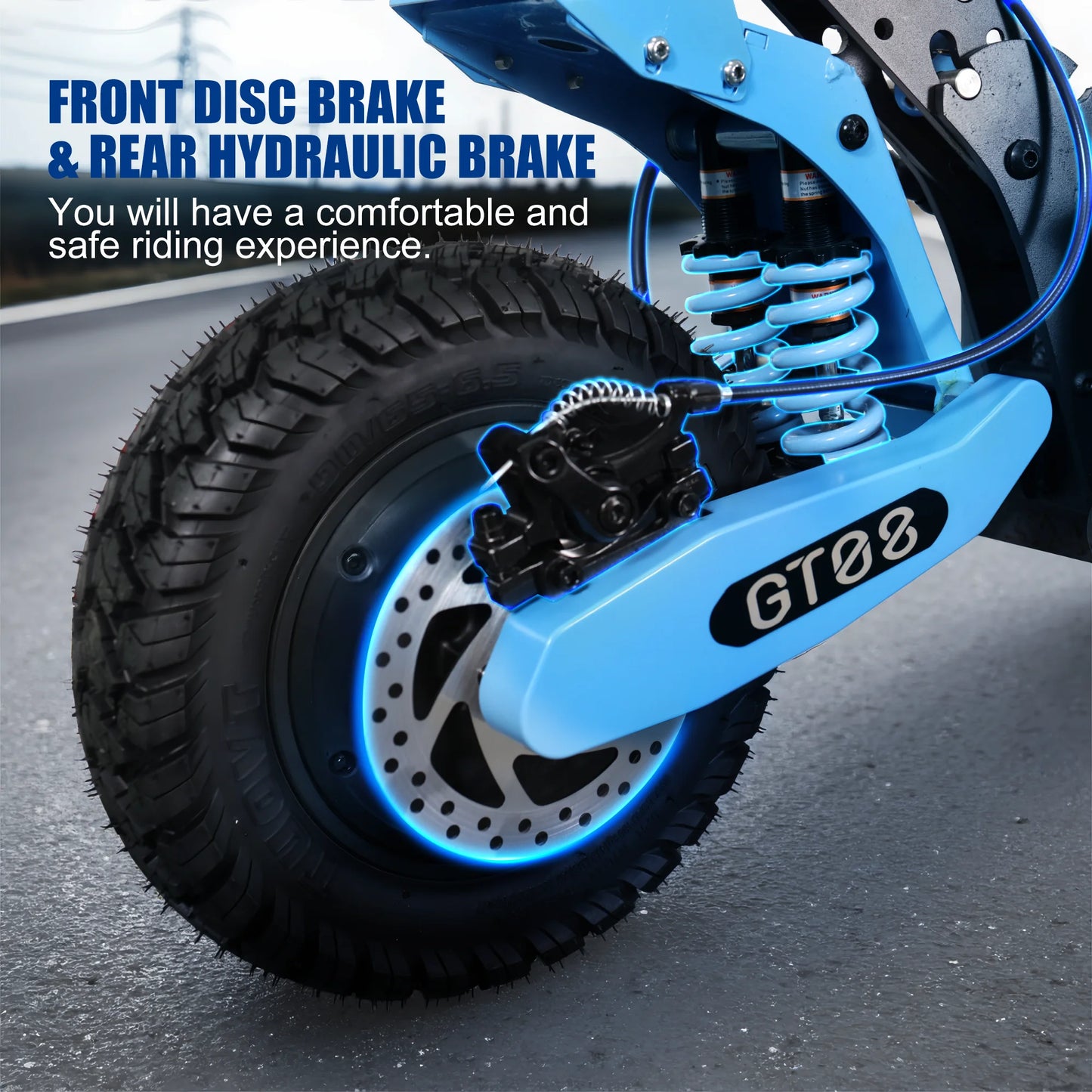 Electric Scooter for Adults 5600W Dual Motor 60V27AH Folding E-Scooter with Adjustable Seat 46MPH 11'' Off-Road Tires Escooter