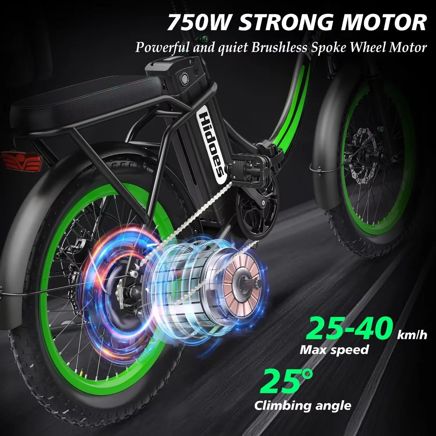 Folding Electric Bike 750W Powerful Motor 48V13AH Waterproof Lithium Battery E Bike Adult Mountain 20 Inch Tire Electric Bicycle