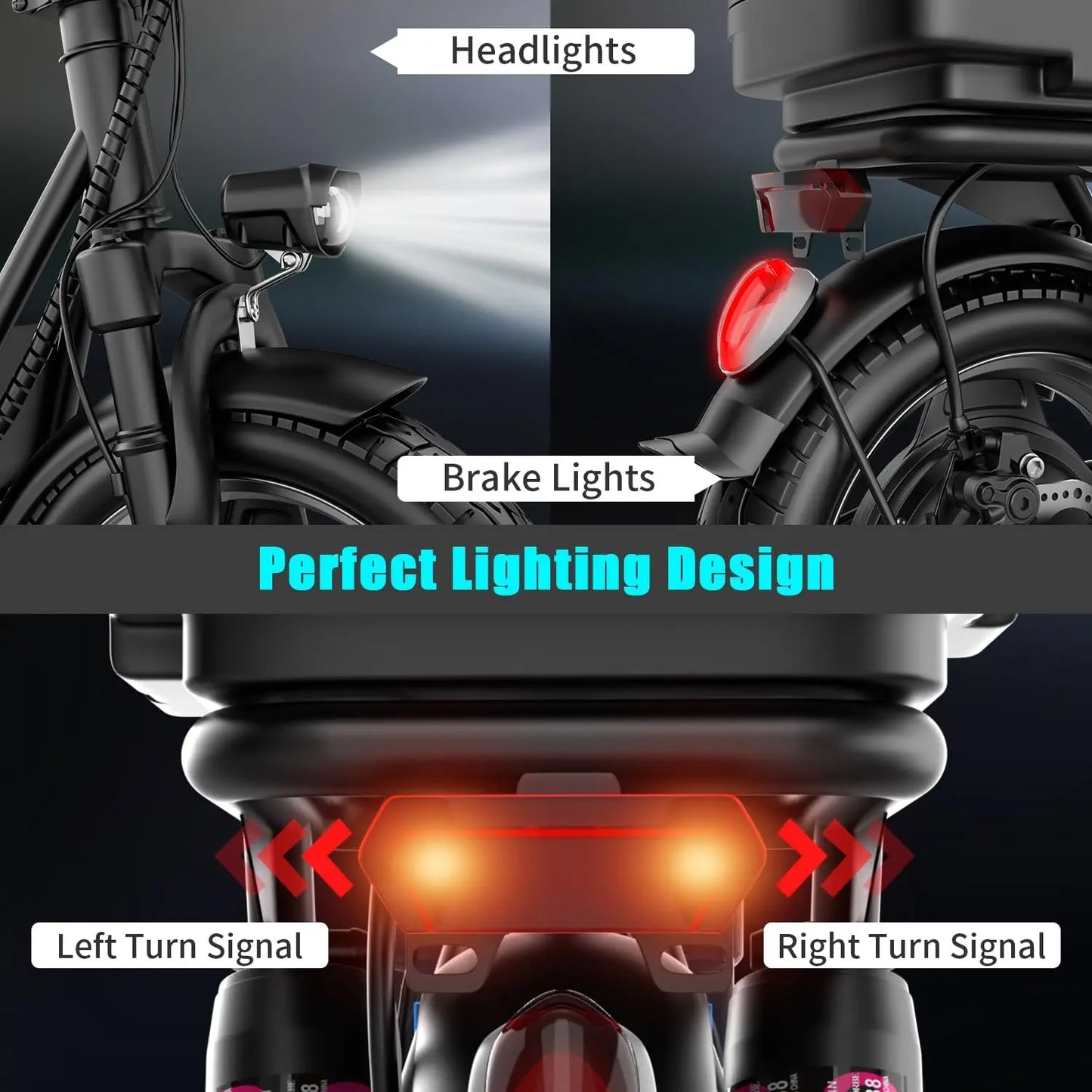 Folding Electric Scooter with Trunk, 500W Motor (Peak 650W), 48V15AH, 20MPH, 24-32Mile Range,Motorcycle for Commuting Travel