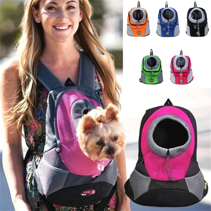 Outdoor Pet Dog Carrier Bag Portable Travel Backpack Front Bag Double Shoulder Mesh Backpack Head Carrying Bags For Cat