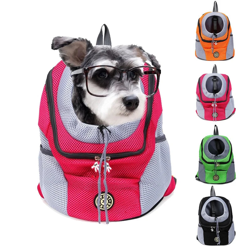 Outdoor Pet Dog Carrier Bag Portable Travel Backpack Front Bag Double Shoulder Mesh Backpack Head Carrying Bags For Cat