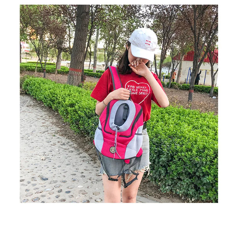 Outdoor Pet Dog Carrier Bag Portable Travel Backpack Front Bag Double Shoulder Mesh Backpack Head Carrying Bags For Cat