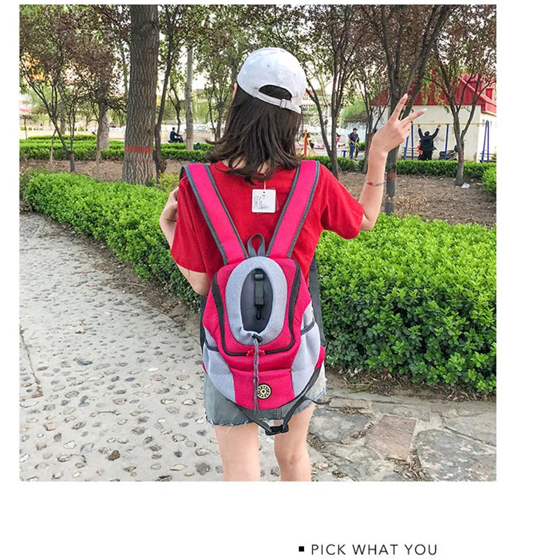 Outdoor Pet Dog Carrier Bag Portable Travel Backpack Front Bag Double Shoulder Mesh Backpack Head Carrying Bags For Cat