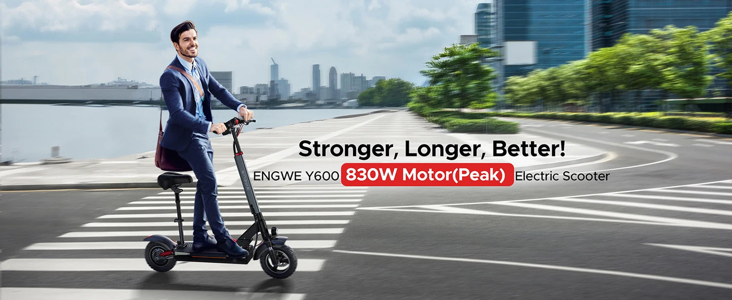 2024 New Design Electric Scooter US Warehouse Adult Scooter Y600 Rear Motor 600W Ofroad 10 Inch With 48V 18.2ah Foldable Scooter