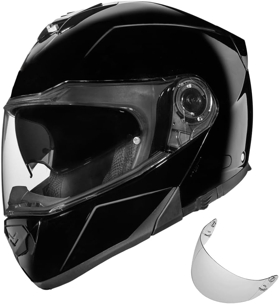 Daytona Helmets Glide Modular Motorcycle Helmet - DOT Approved Flip up Motorcycle Helmet - Bluetooth Ready Full Face Motorcycle Helmet with Dual Visors for Men, Women & Youth