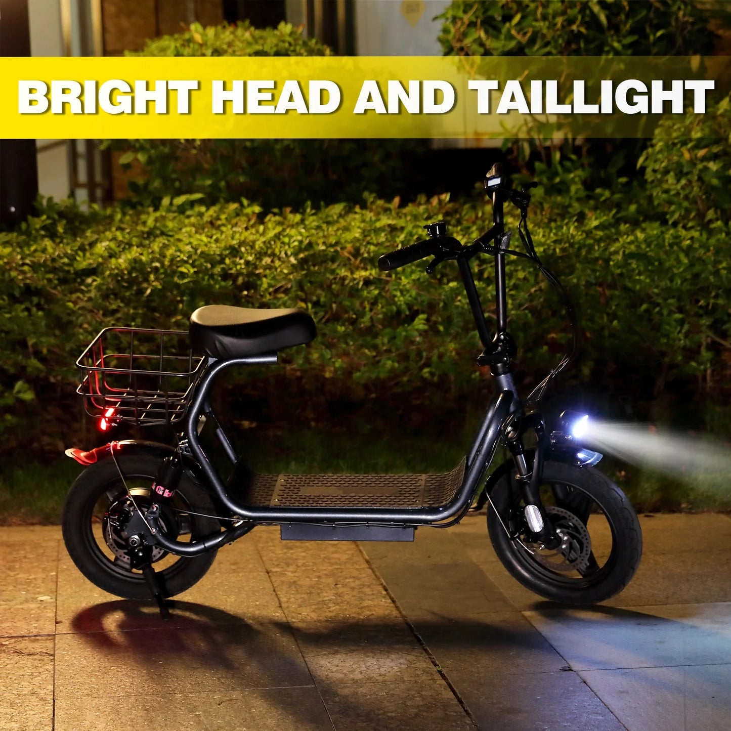 Hoteel Peak 819W Electric Scooters for Adults, 25 Miles Range, 20MPH Top Speed, Foldable Electric Scooter with Seat, Dual Shock Absorbing Electric Bike for Commuting