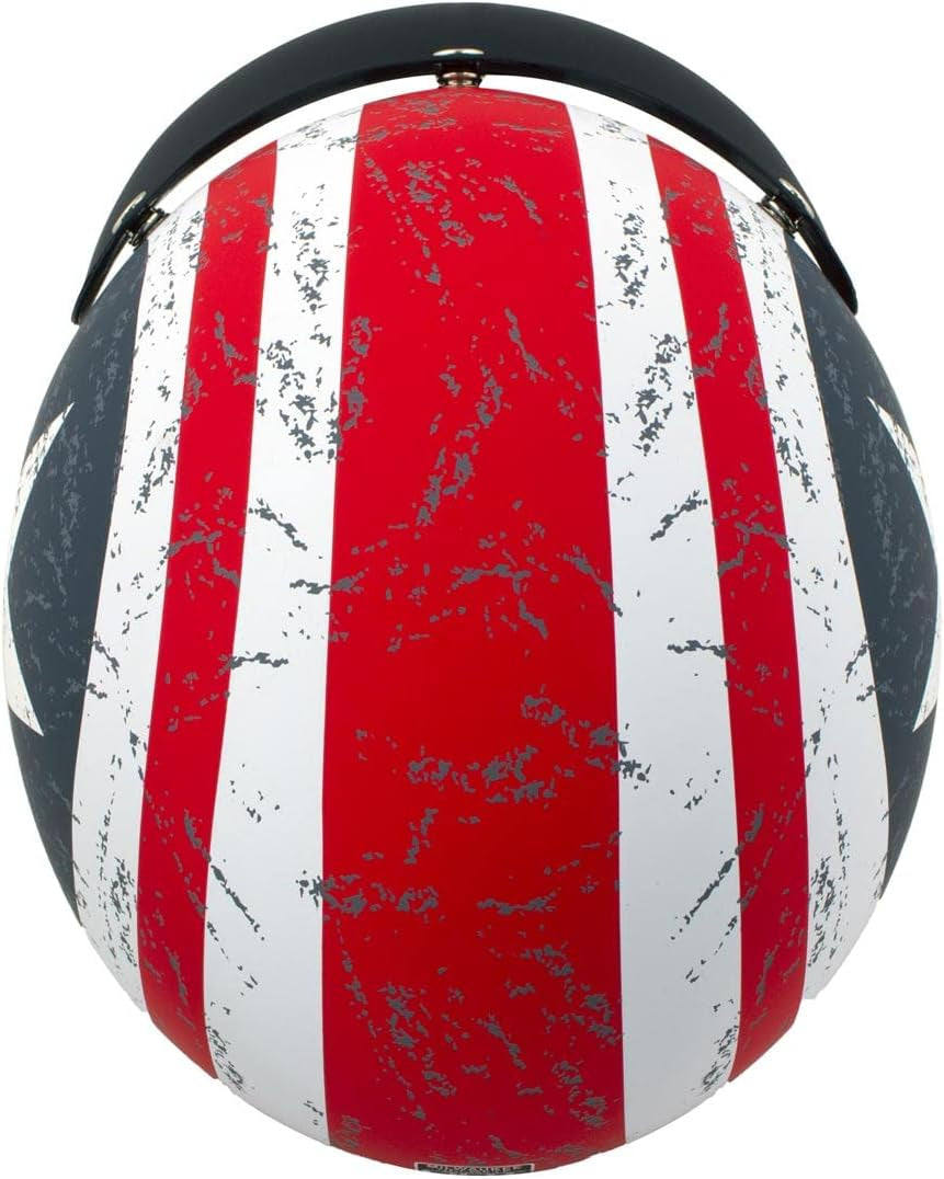 Milwaukee Helmets MPH9701DOT Maverick 3/4 Open Face Stars and Stripes Motorcycle Biker DOT Helmet - Large