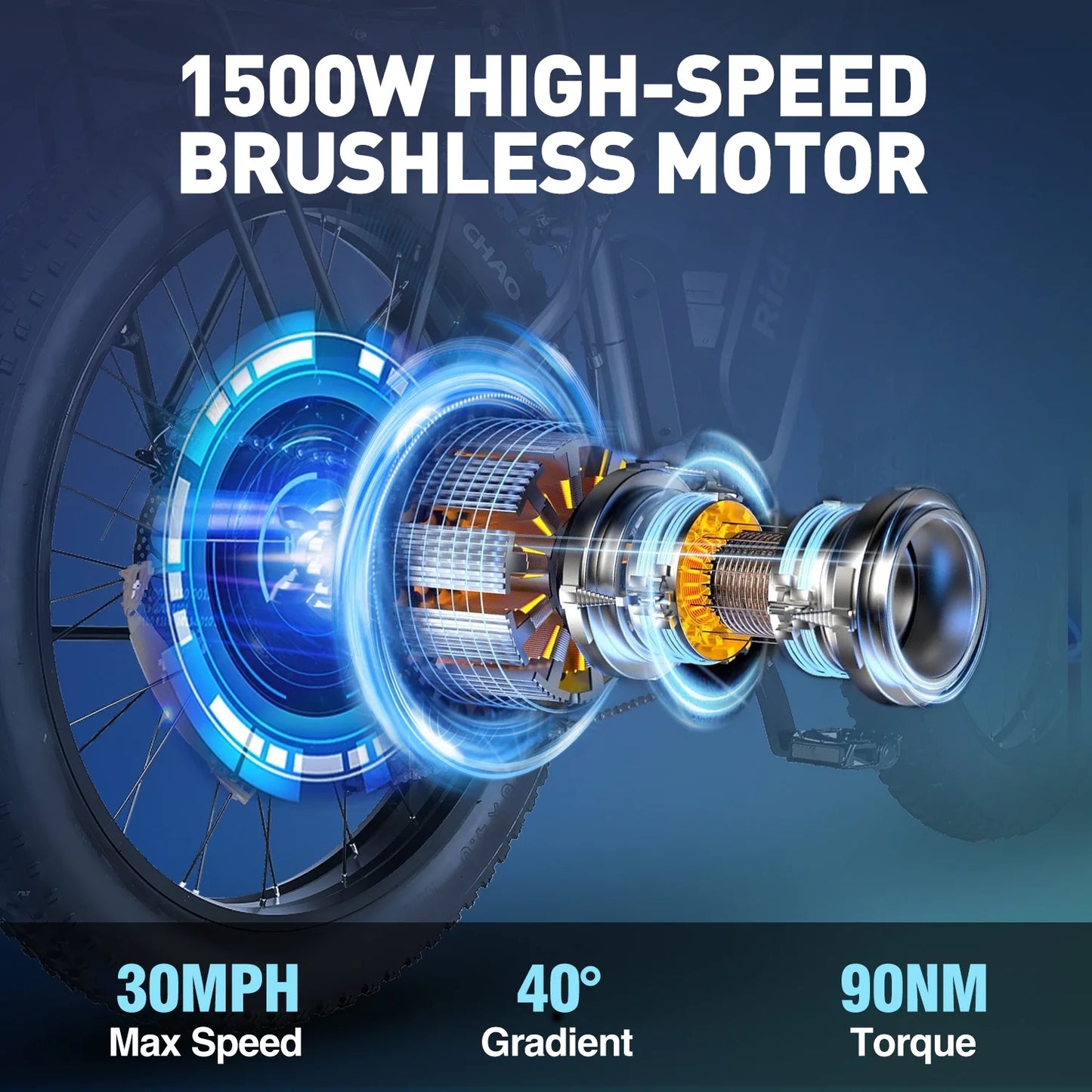 750W Mountain Electric Bicycle 48V 15Ah Removable Battery E-Bike,26" Fat Tire Electric Bike for Adults, Shimano 21 Speed Front Suspension Electric Bicycle UL2849