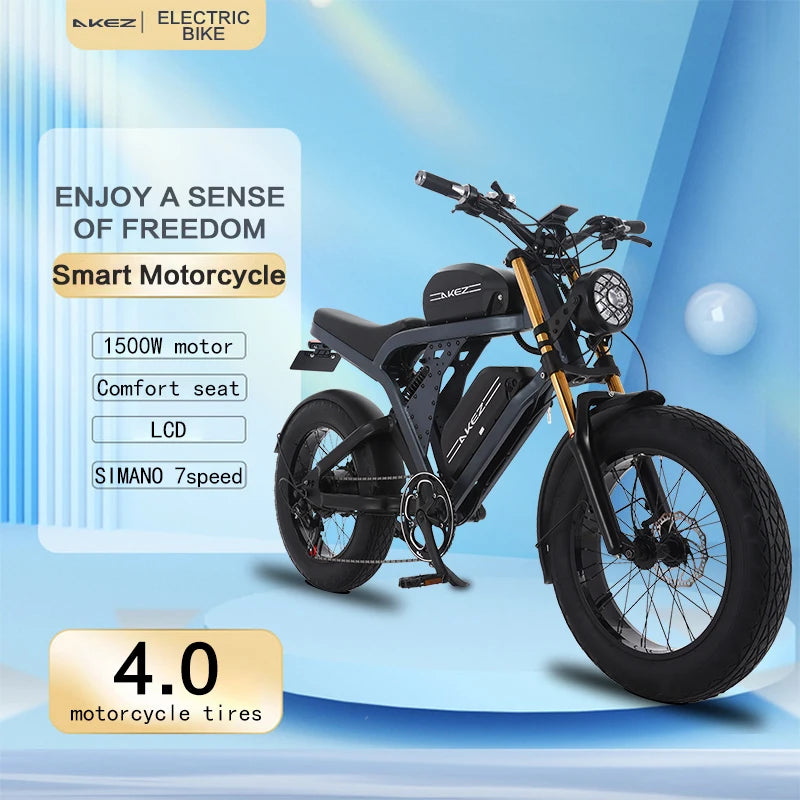Electric Bicycle 1500W 2000W 4000W 48V High Power Electric Mountain Bike 36/41AH Dual Battery Electric Motorcycle Adult E-Bike