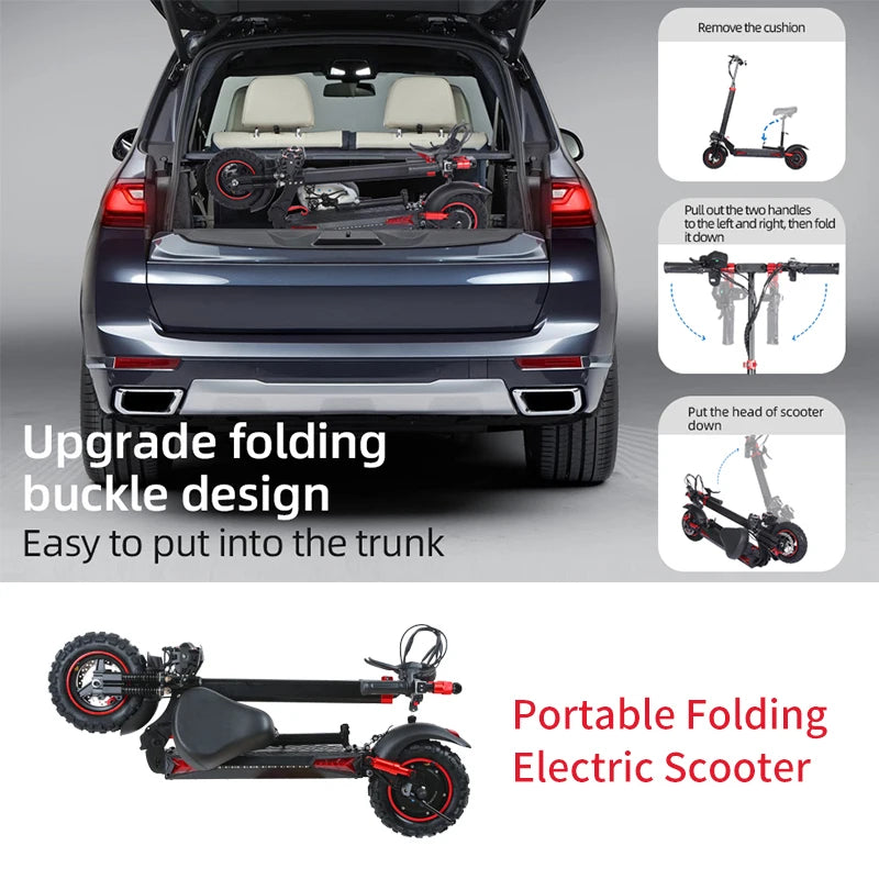 800W E-Scooter Adult City Commuting Folding Electric Scooter 48V 18AH Foldable Electric Scooter with Seat E-Scooter