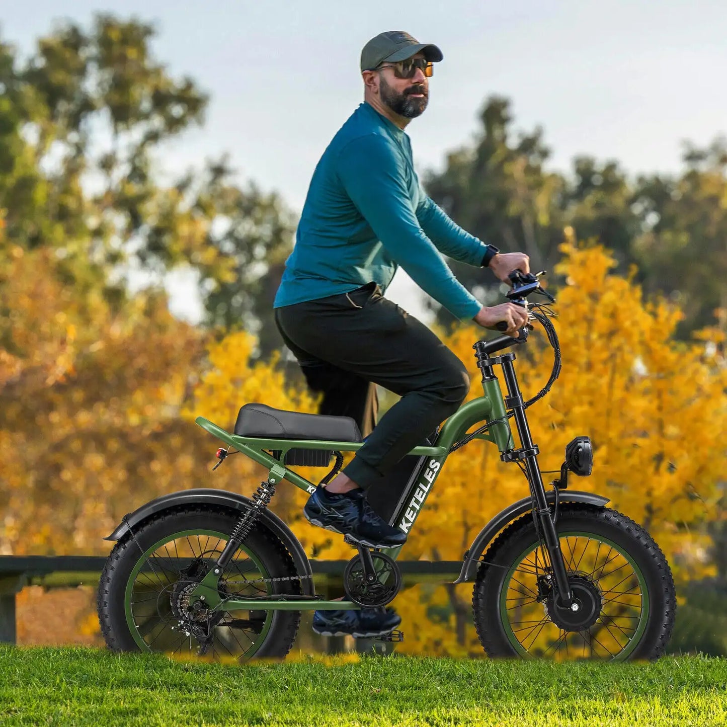 KETELES K880 Adult Electric Motorcycle, 2000W Motor, 23AH/17.5AH Battery, 7-Speed, 20'' Fat Tire Electric Bike
