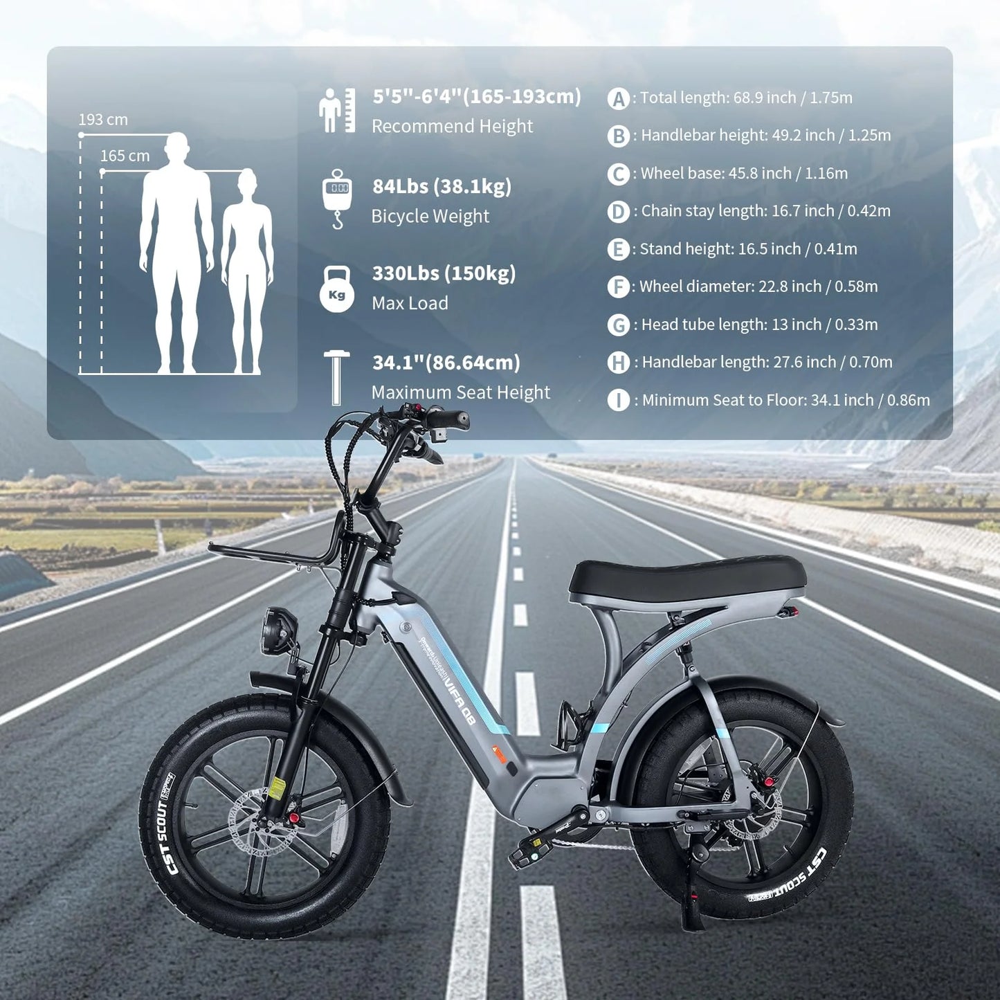OUXI Electric Bike for Adults, 20" Ebike 750W 31 MPH, 48V 20Ah Battery, Mountain Bike UL2849