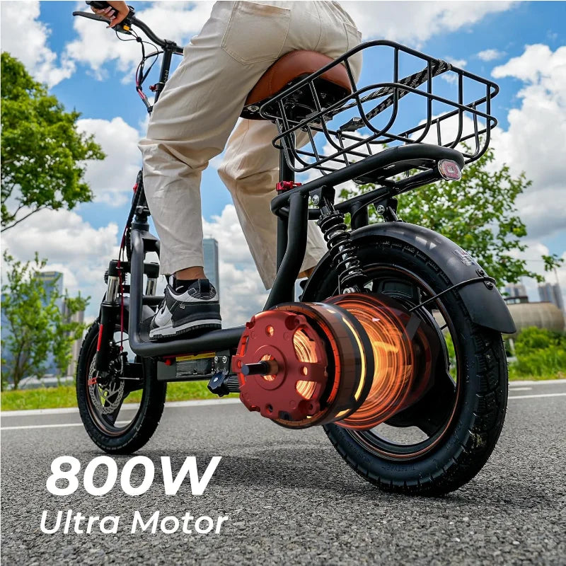 Electric Scooter with Seat, 37/21 Miles Long Range & 28/19/15.6 MPH Top Speed, 14"/12"/10" Pneumatic Tire, Height Adjus