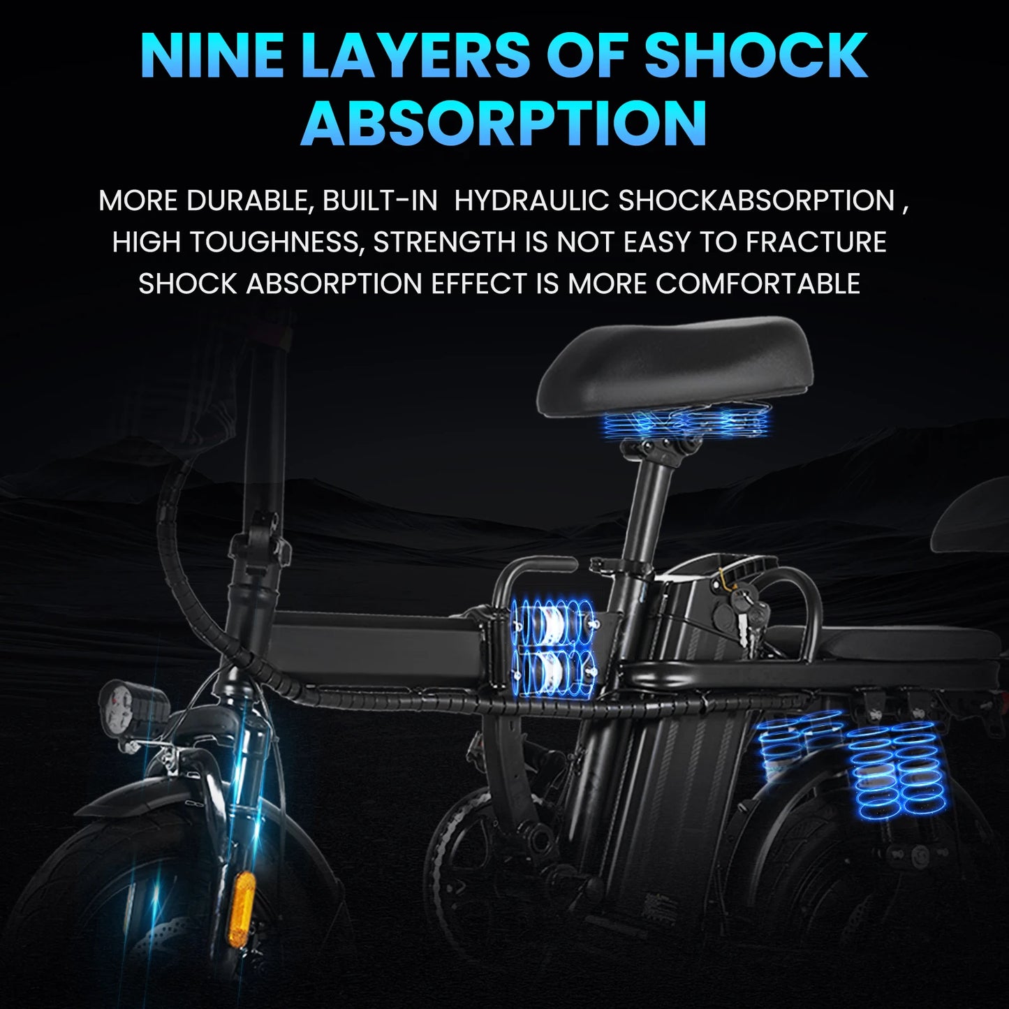A9 Foldable Electric Bicycle 500W LED Display 3 Modes 14Inch Vacuum Tire
