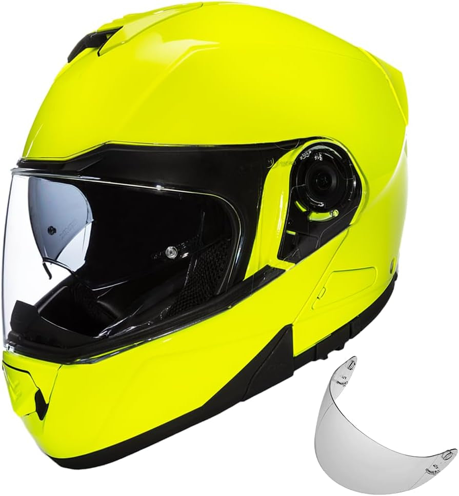 Daytona Helmets Glide Modular Motorcycle Helmet - DOT Approved Flip up Motorcycle Helmet - Bluetooth Ready Full Face Motorcycle Helmet with Dual Visors for Men, Women & Youth