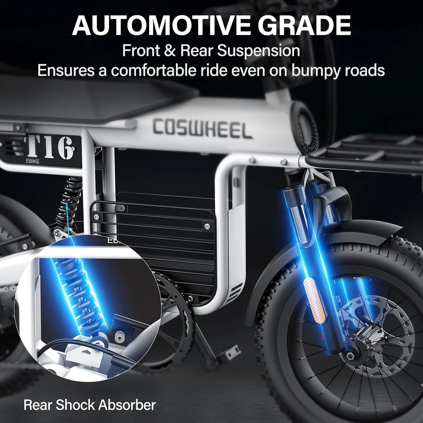 Coswheel Electric Bike Adult Road Ebike T16 Mountain Ebikes Urban Commuting Electric Bike 48V 20AH Outdoor Electric Motorcycle
