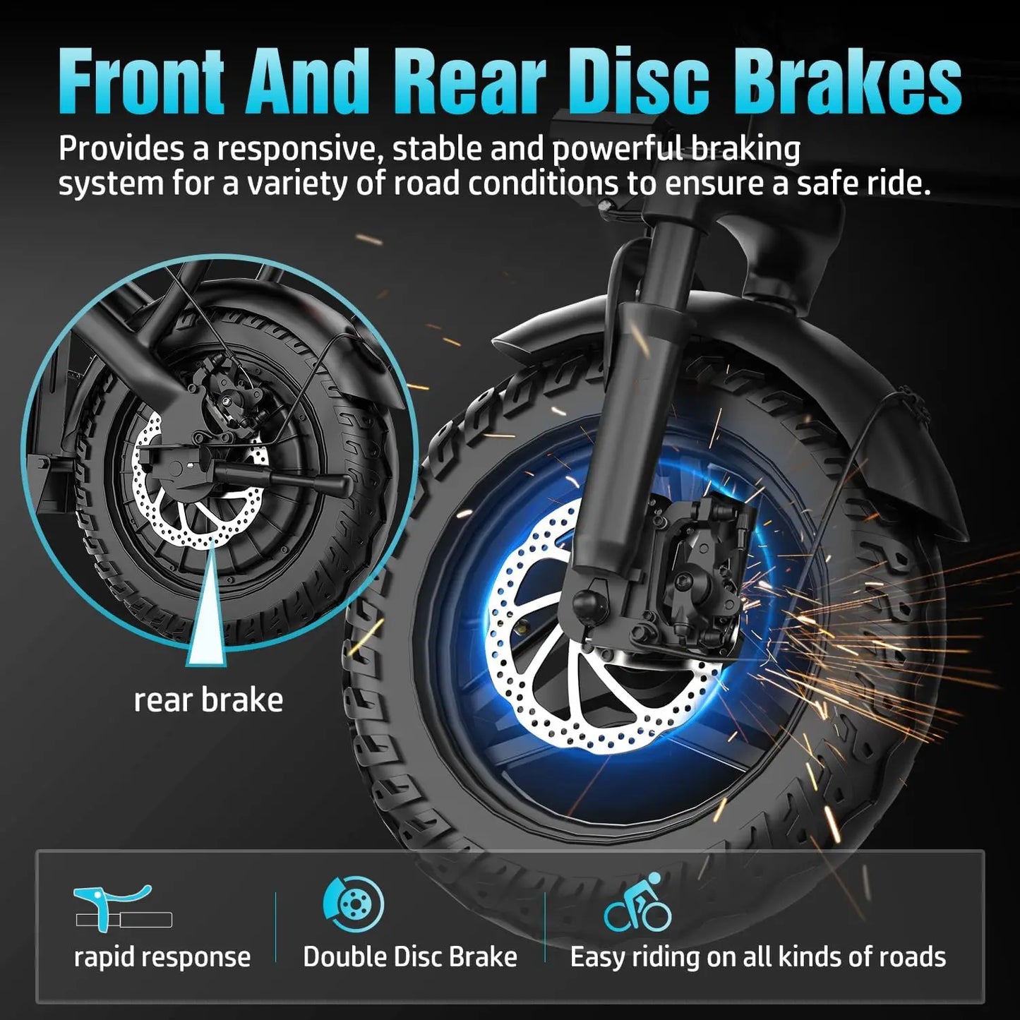 500W Electric Bike for Adults, 48V 10AH Removable Battery, 20MPH & 25Miles, 14" Folding Motor Commuter E Bike with 3 Modes