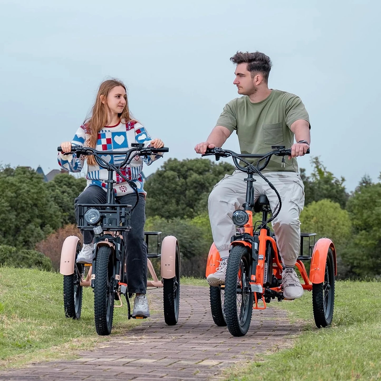 ABORON 20" Fat Tire Electric Trike 750W 48V Motorized Folding Commute E-Bike for Adult, Foldable 3 Wheel Electric Bicycle Trike for Senior Women with Front & Rear Basket, UL2849