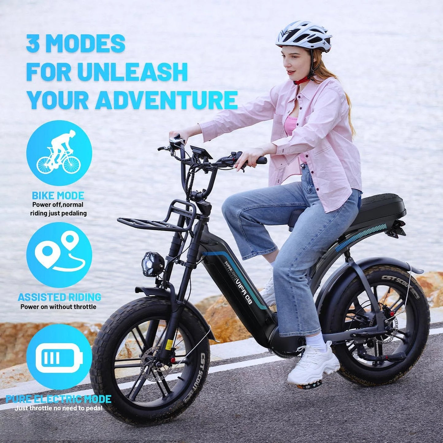 OUXI Electric Bike for Adults, 20" Ebike 750W 31 MPH, 48V 20Ah Battery, Mountain Bike UL2849