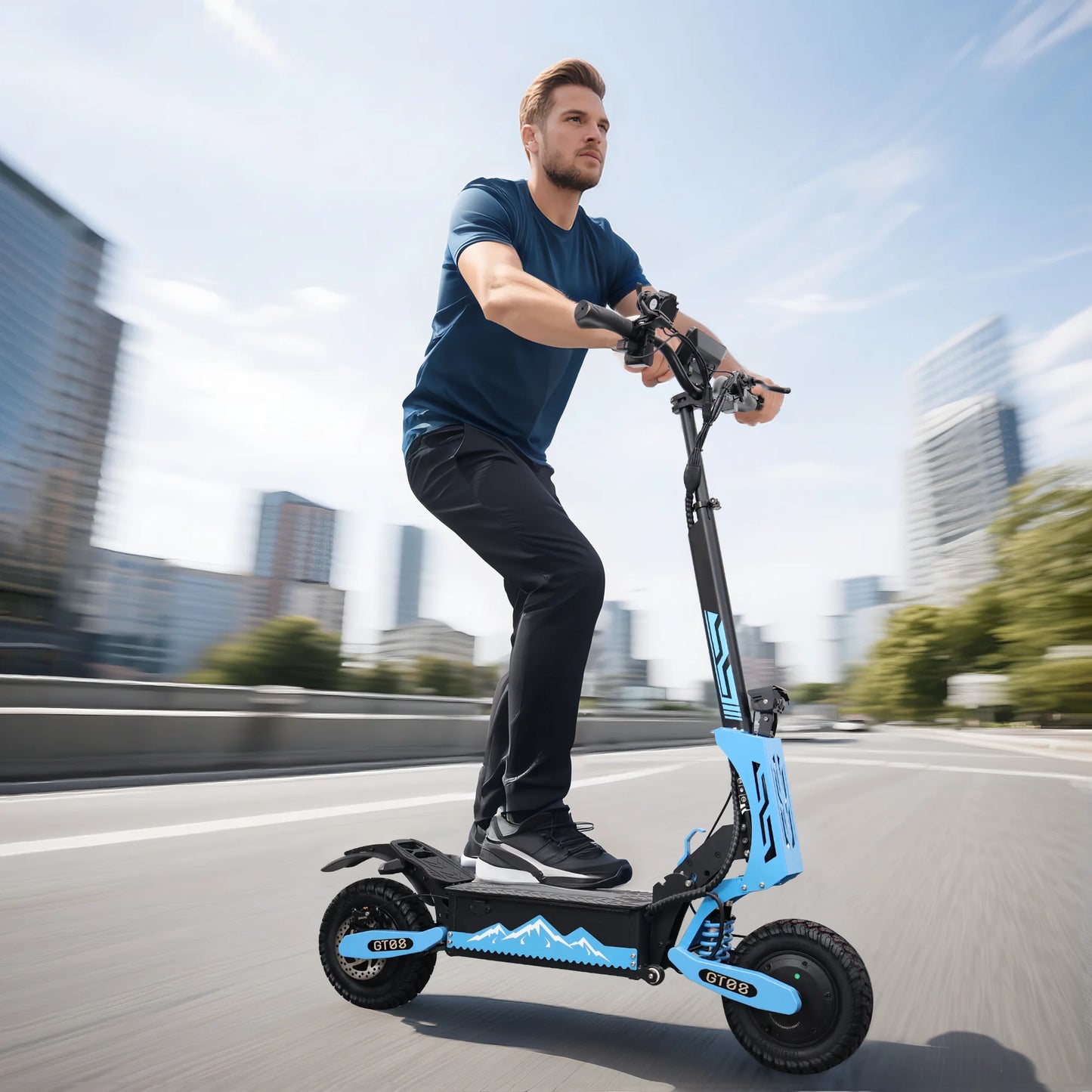 Electric Scooter for Adults 5600W Dual Motor 60V27AH Folding E-Scooter with Adjustable Seat 46MPH 11'' Off-Road Tires Escooter