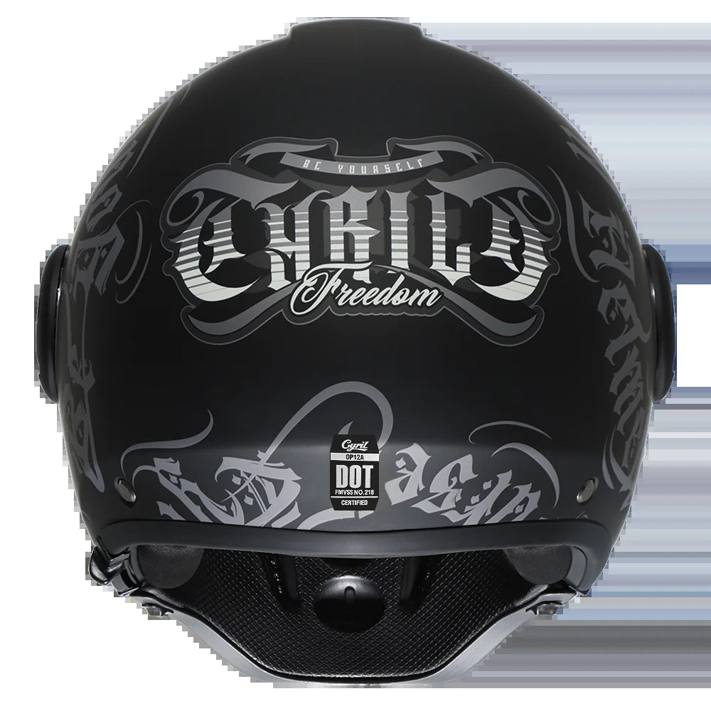 Full Face Motorcycle Helmet Retro Moto Helmets with Double Visors DOT ECE APPROVED CYRIL OP12A Adults Modular Open Face Helmet