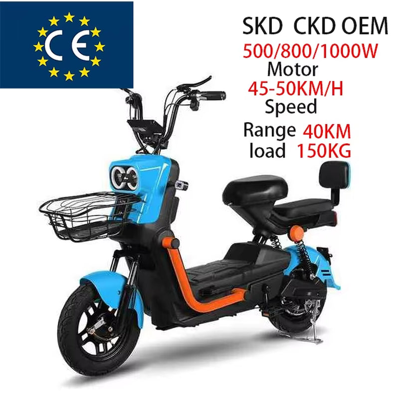 Electric 14\" Adults City Bike Scooter 48V 350W Motor 12Ah Lead-Acid Battery Steel Conversion Kit