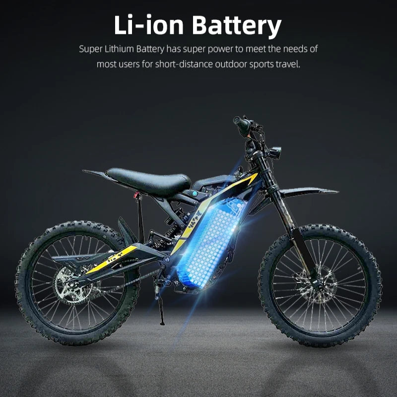 Freego Electric Motorcycle for Adults Electric Mountain Dirt Bike 8000W(Peak) Motor 72V 30Ah Removable Battery 19" X2 Tire