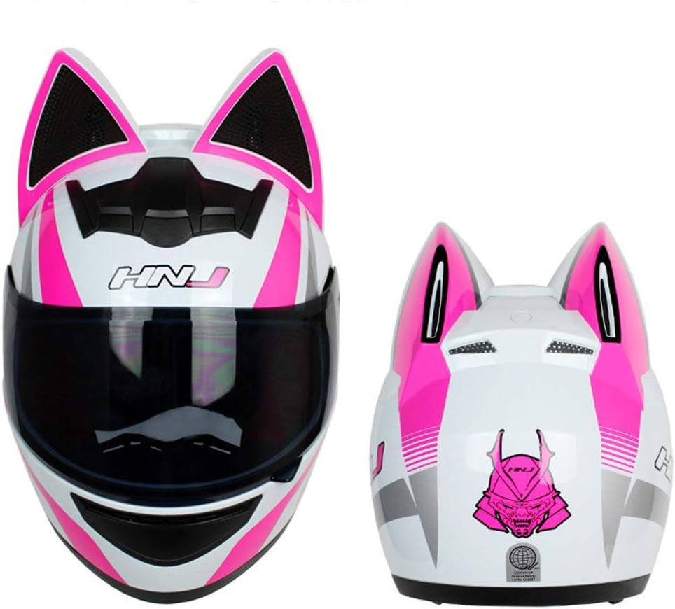 Personalized Cool Cat Ear Electric Motorcycle Helmet Winter Full Helmet Men and Women Racing Shaped Motorcycle Helmet
