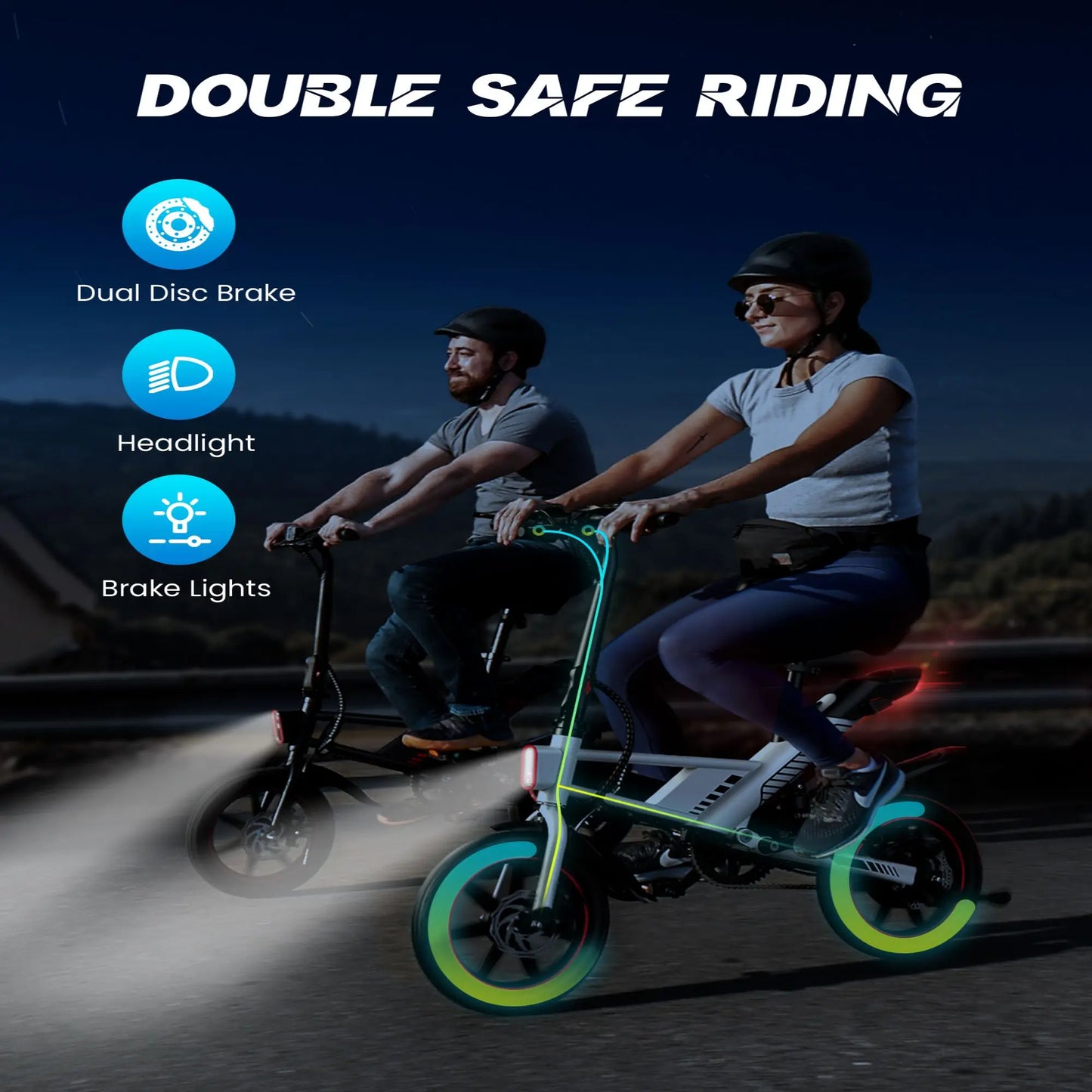 Gyroor 14" Ebike 450W Electric Bike for Adults, 18.6MPH 3 Riding Modes Mini Electric Bike with 36V 10AH Battery UL2849