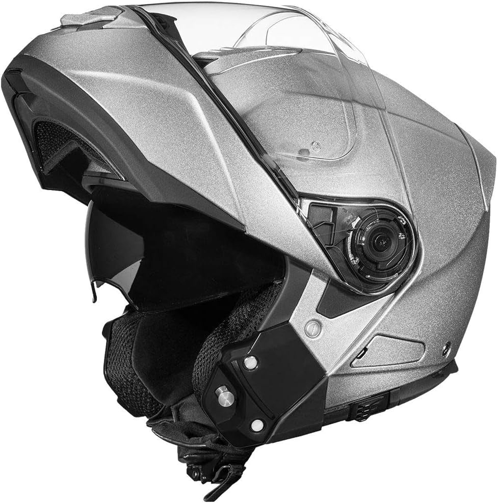 Daytona Helmets Glide Modular Motorcycle Helmet - DOT Approved Flip up Motorcycle Helmet - Bluetooth Ready Full Face Motorcycle Helmet with Dual Visors for Men, Women & Youth