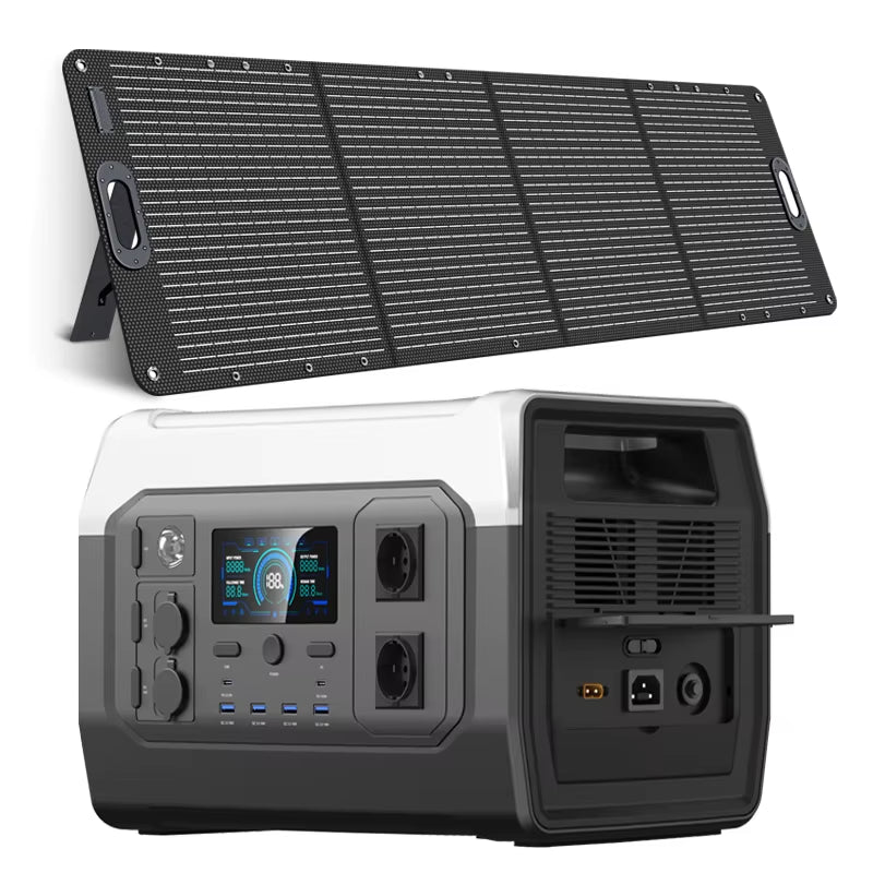 XP1000 1024Wh 220V 1800W(110V 1600W) Portable Power Station, Lifepo4 Battery, UPS Function, 400W 200W Foldable Solar Panel