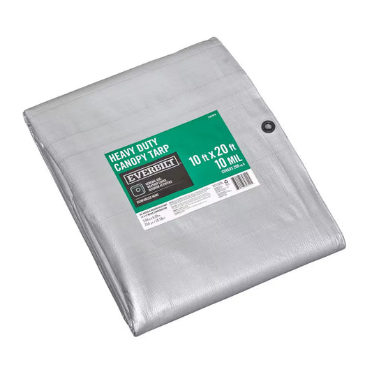 10 Ft. X 20 Ft. Black and Silver Heavy Duty Tarp