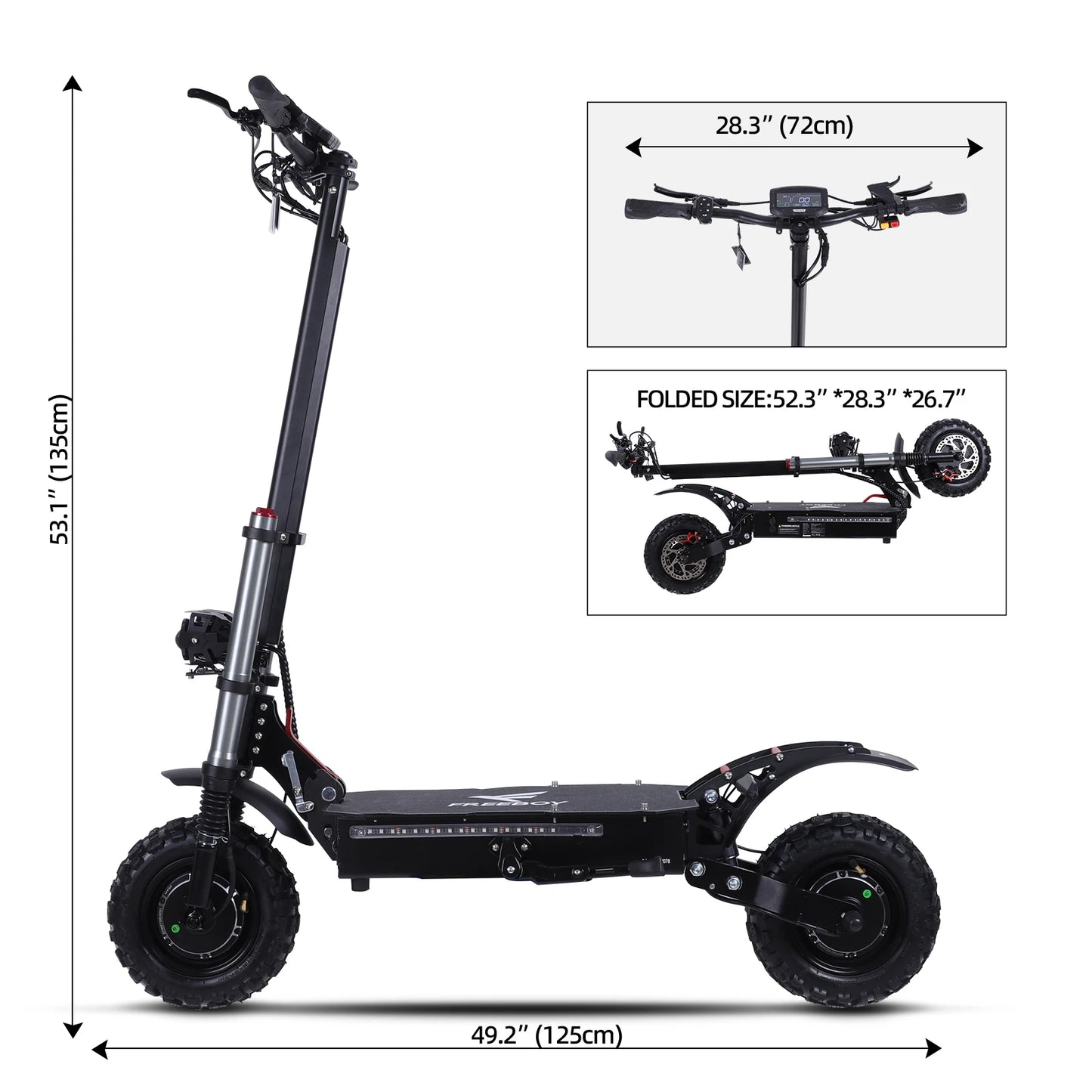 6000W High Power Adult Electric Scooter Off-Road Commute Foldable 60V 38Ah Large Battery 60 Miles Range 50 Mph Fast E-Scooter