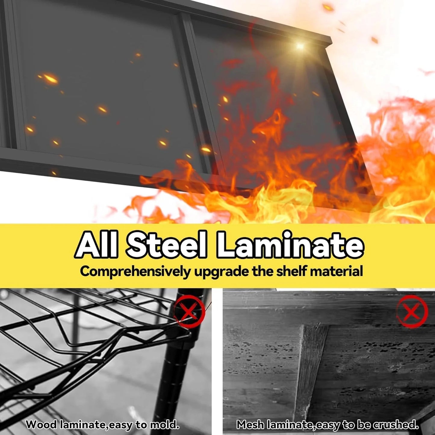 40''W Garage Shelving Heavy Duty Garage Storage Shelves, 3000 LBS Adjustable 5 Tier Industrial Shelving Unit, Metal Utility Shelf for Basement, Warehouse and Workshop (63''Hx40''Wx14''D, Black)